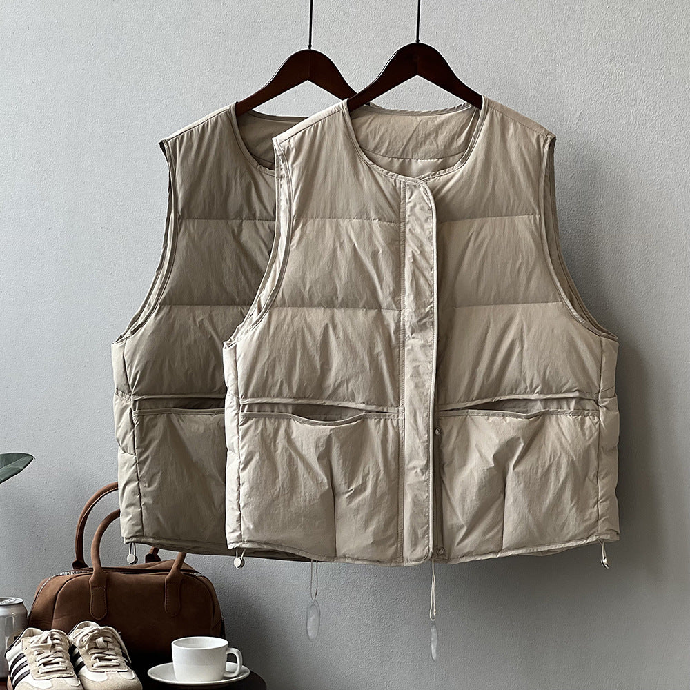 【Y80882】 實拍保暖白鴨絨50%羽絨背心251023