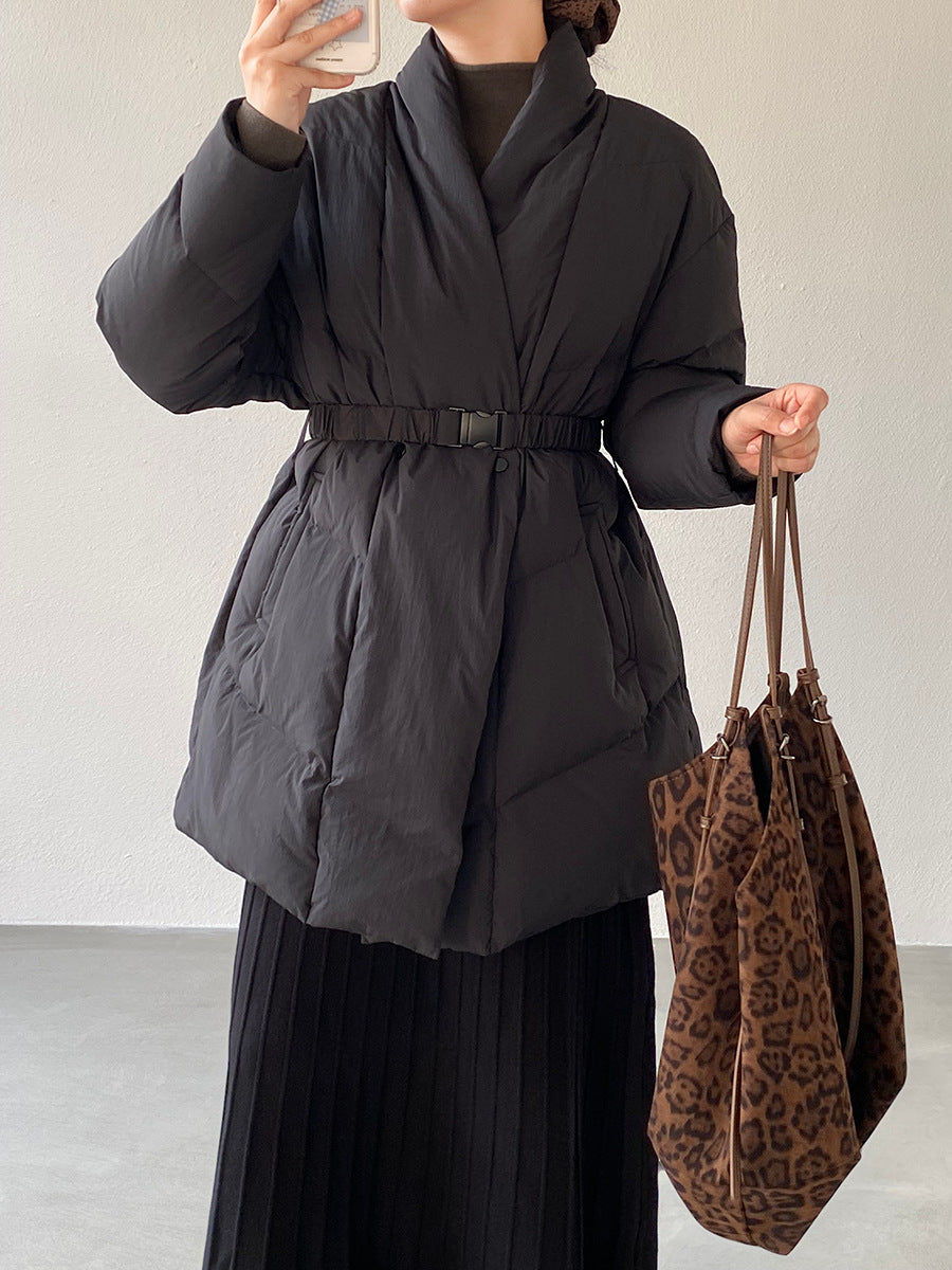 【cimz6386】實拍歐美大氣抗寒鎖温收腰氣質羽絨外套（白鴨絨90%)251120