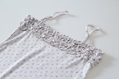 【LD11172】實拍仙女系紫藤花園💜淺紫長袖小外套+碎花細肩帶 套裝260317