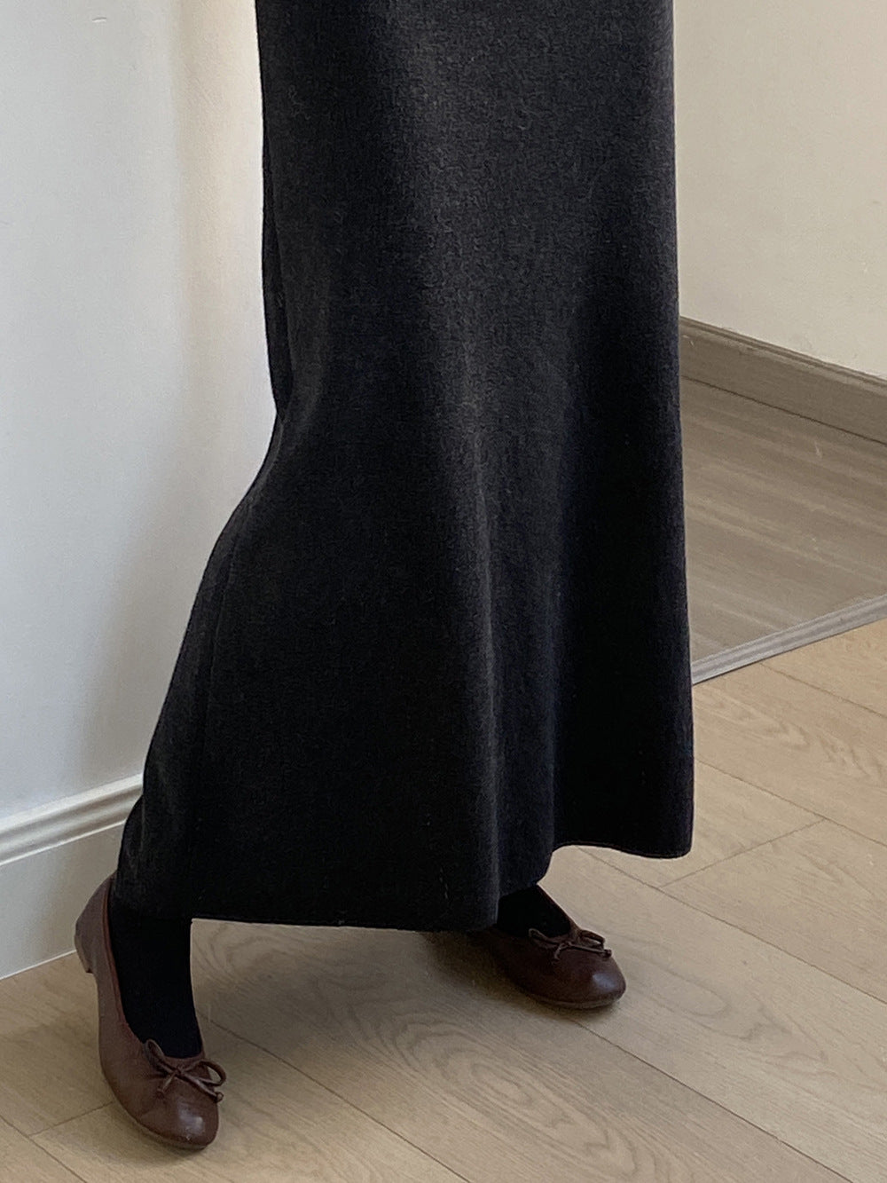 【YP682】 實拍高腰軟糯垂感針織長裙251023