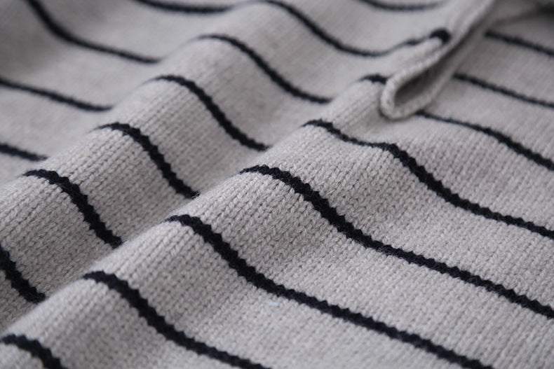 【LD11063】實拍復古條紋加厚棉羊絨針織毛衣251209