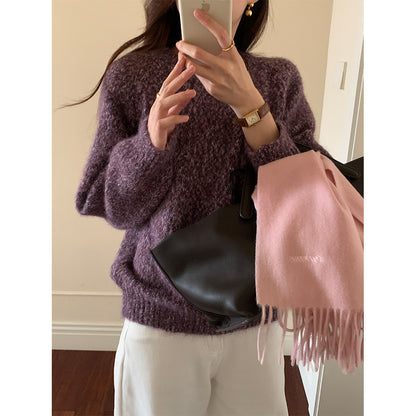 【H5505】實拍復古氣質花紗加厚針織毛衣251118