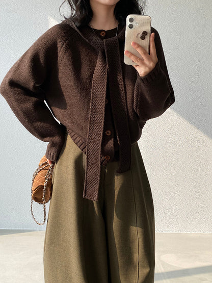 【cimz5935】實拍韓版復古針織戴帽+復古圓領針織開衫(羊毛5)251120