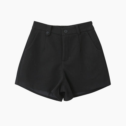 【LD11044】實拍厚款毛呢西裝短褲後鬆緊腰251202