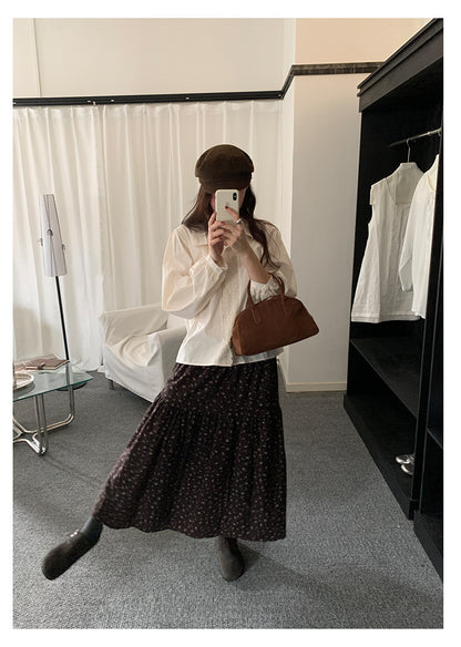 【H5488】實拍法式温柔蕾絲長袖襯衫251109