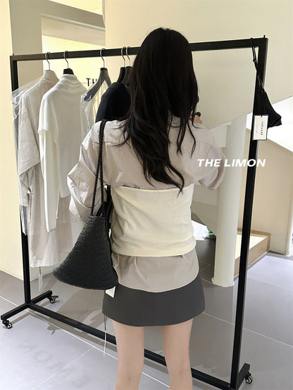 【L8318】實拍檸檬時髦簡約針織背心250901