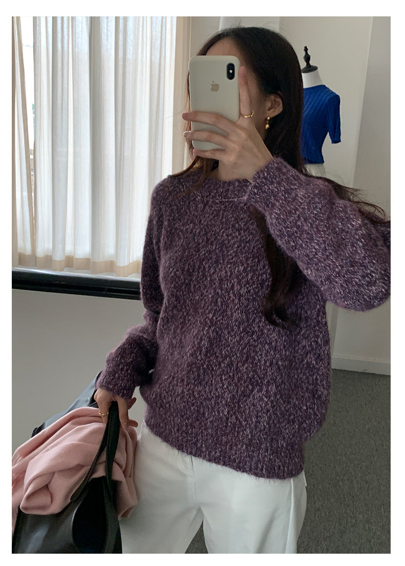 【H5505】實拍復古氣質花紗加厚針織毛衣251118