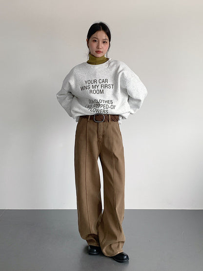 【LD11020】實拍S~XL加絨加厚復古水洗做舊彎刀闊腿牛仔褲251110