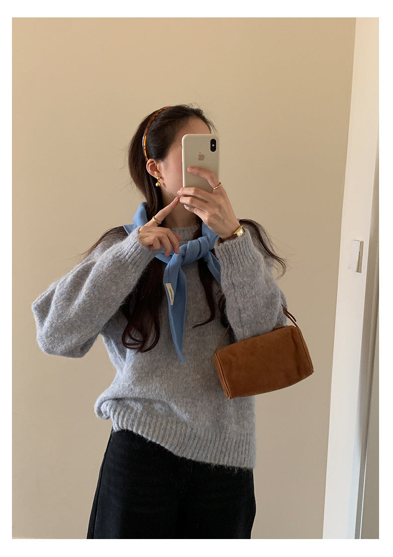 【H5505】實拍復古氣質花紗加厚針織毛衣251118