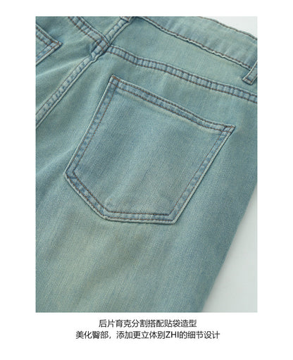 【H5380】實拍S~XL時髦高腰顯瘦微鬆貼腿牛仔褲250902