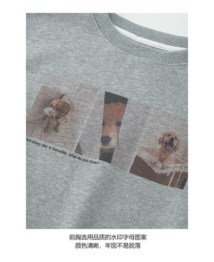 【H5452】實拍狗狗出門～印花長袖衞衣250923