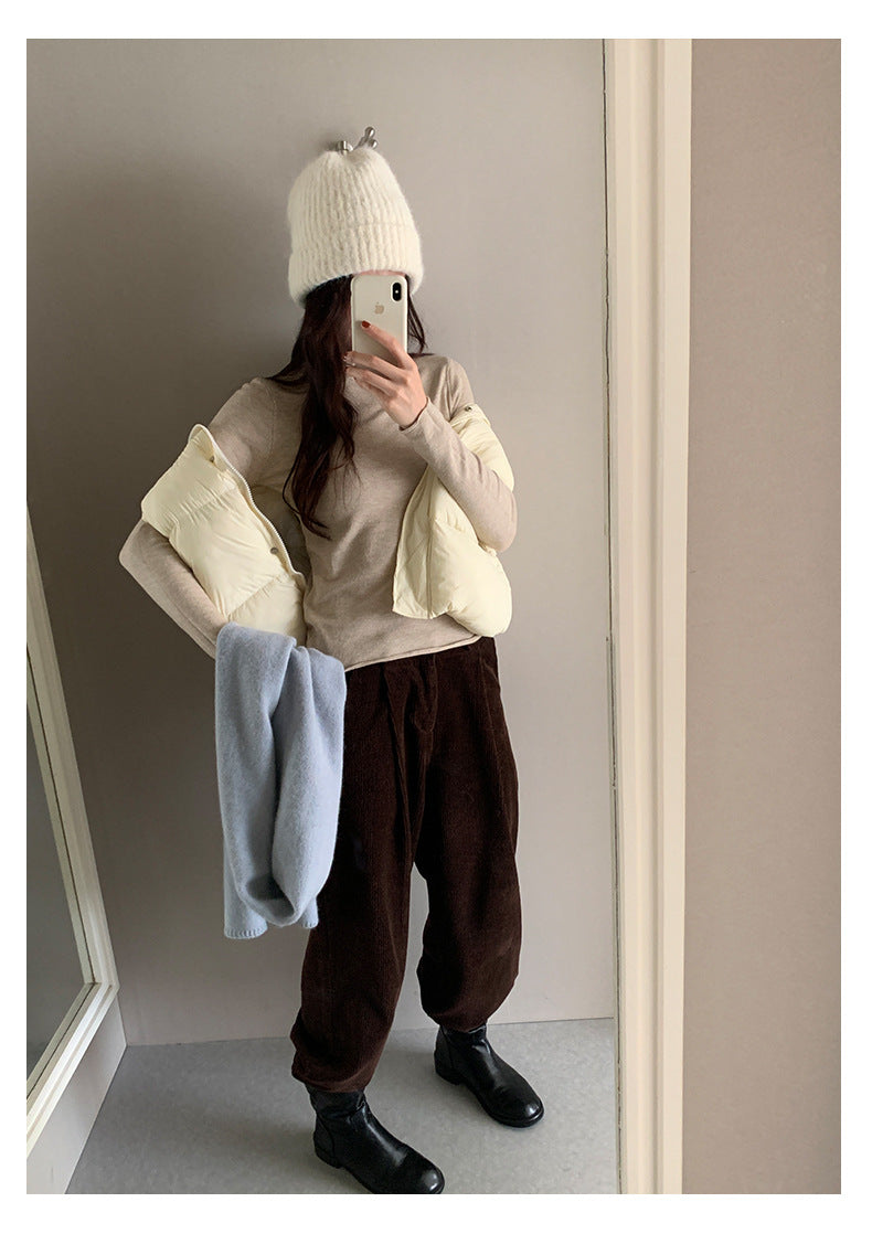 【H5481】實拍基礎6色堆堆領毛針織T恤251109