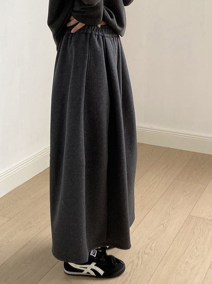 【Y82678】 實拍鬆緊腰抽繩顯瘦闊腿九分褲裙251023