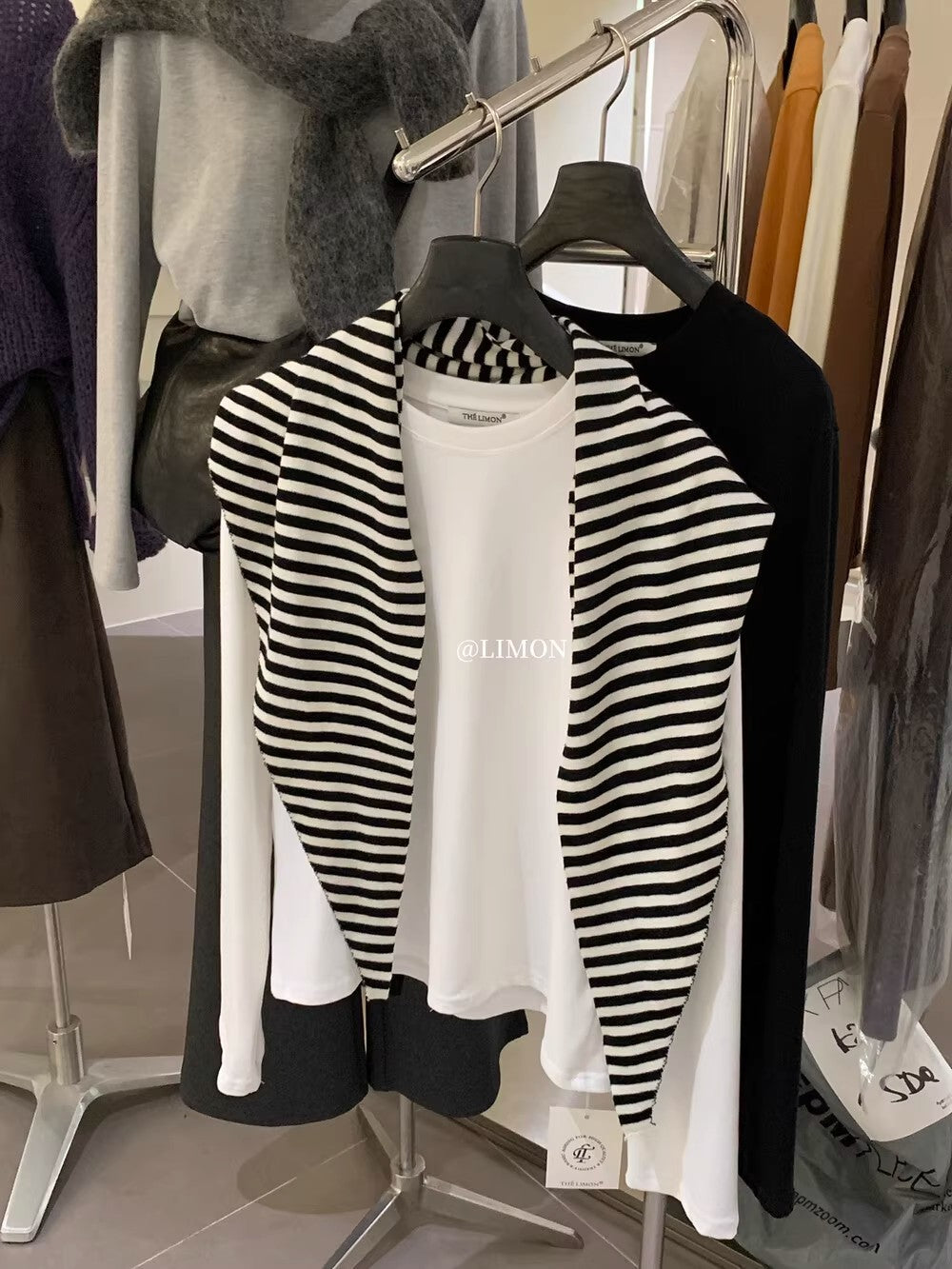 【L9257】實拍檸檬長袖雲朵絨舒適簡約圓領長袖T恤251117