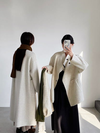 【cim2517】實拍蘇黎世冬日立領雙面呢毛呢外套大衣(100羊毛)251030