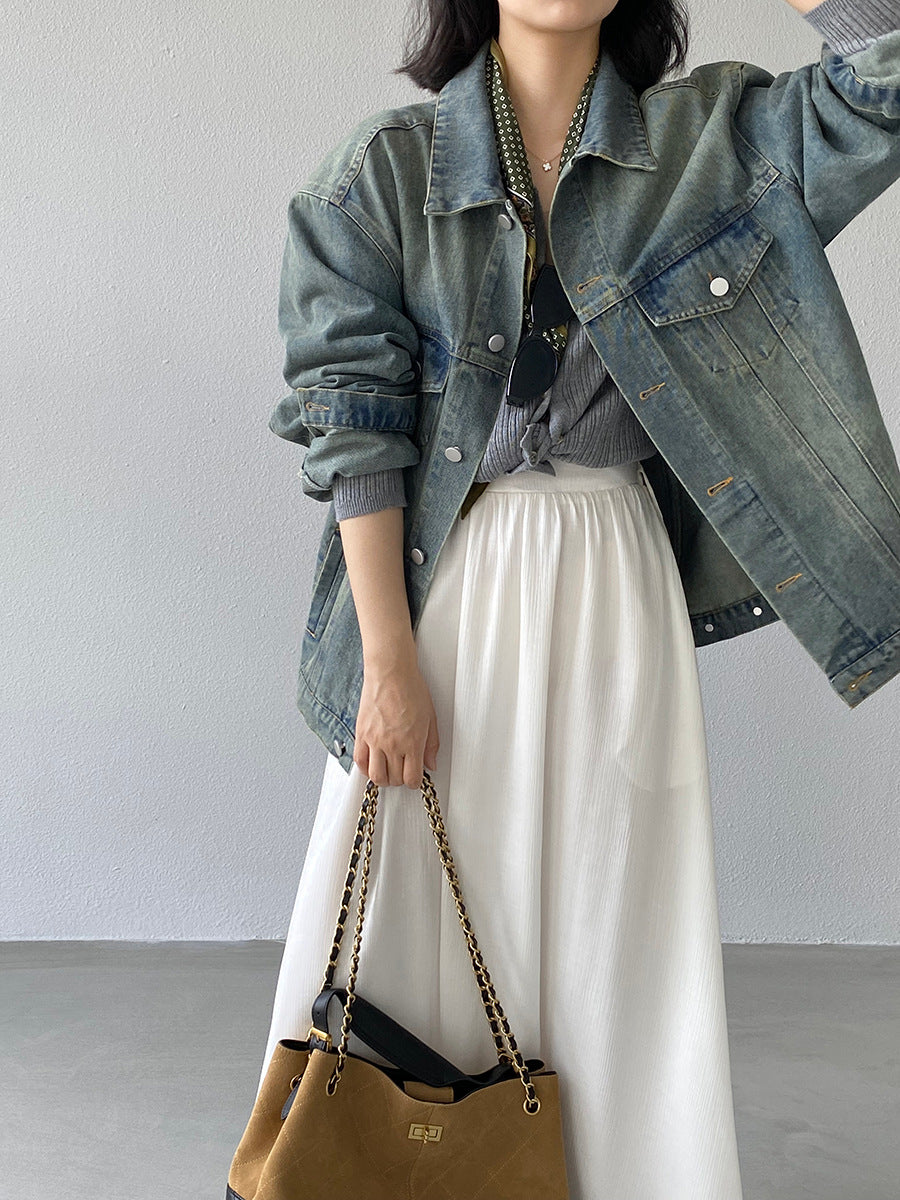 【cimz6321】實拍韓版復古休閒寬鬆牛仔外套260311