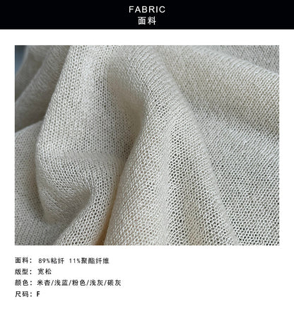 【cimSZ5603】韓系慵懶多巴胺🍬超好看糖果色圓領透膚防曬針織罩衫260326