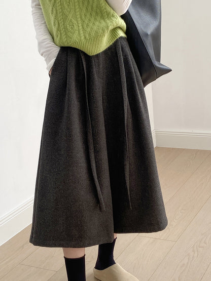 【Y82677】 實拍復古系帶加厚七分闊腿褲251023