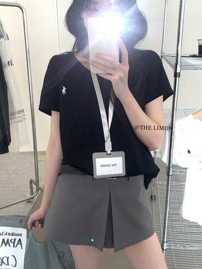 【LTM0966】實拍檸檬小馬刺繡休閒短袖T恤250414