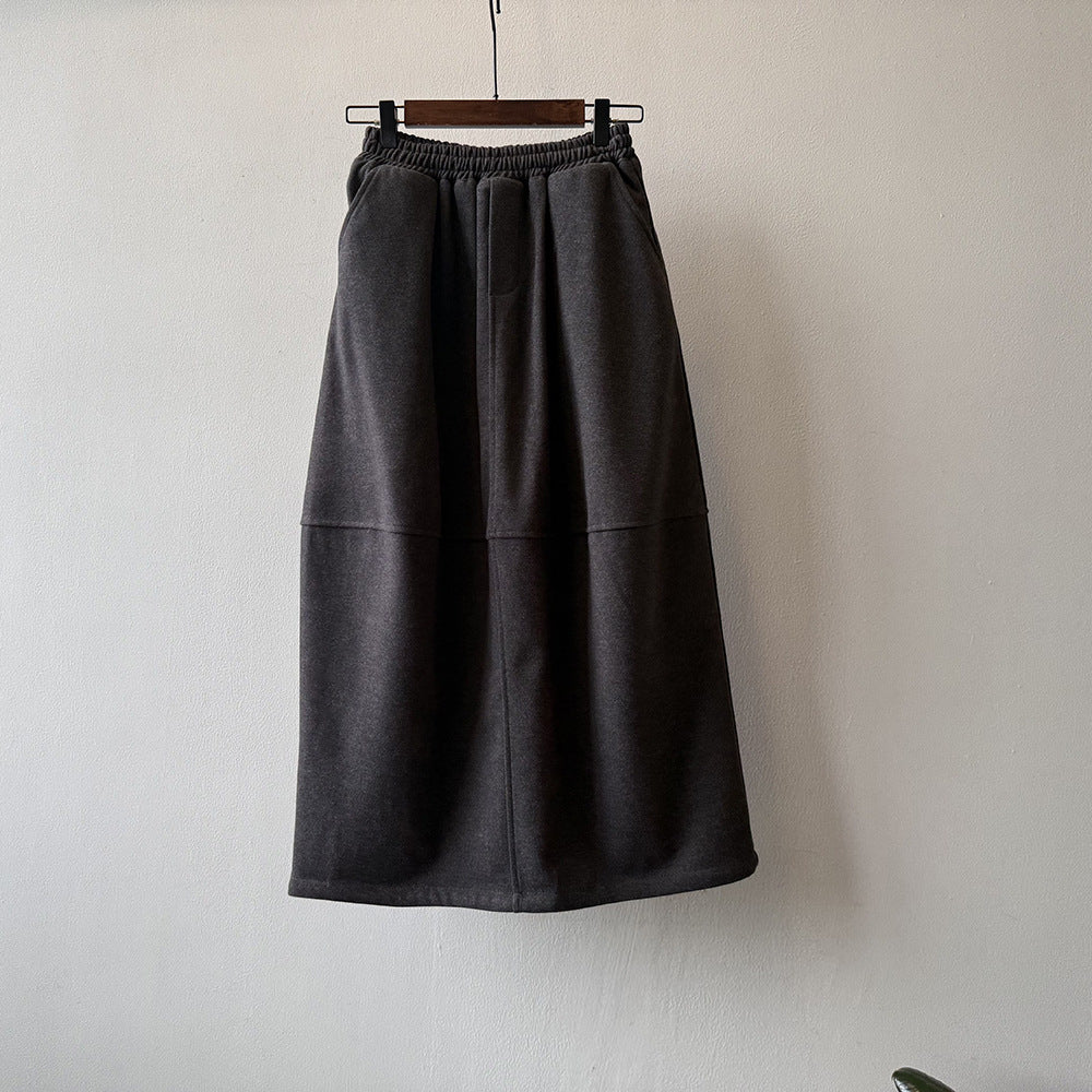 【Y82671】 實拍秋冬氣質花苞毛呢A字裙251023