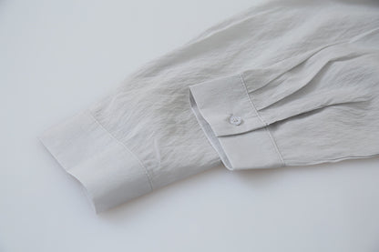 【LD11298】韓系慵懶鬆弛感☁️百搭小馬刺繡薄款純色長袖襯衫260519