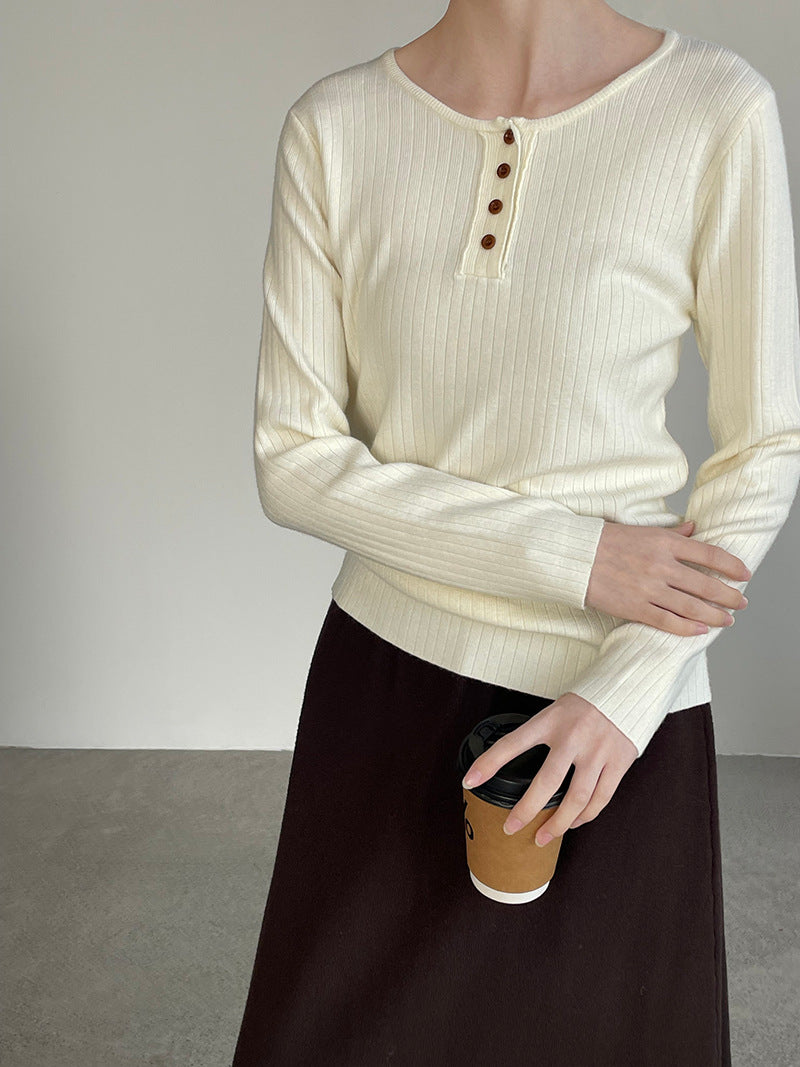 【cimYL369】實拍圓領坑條安迪绒氣質針織衫251201