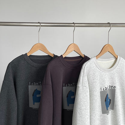 【cimD20307】實拍大人系印花加绒寬鬆衛衣251114