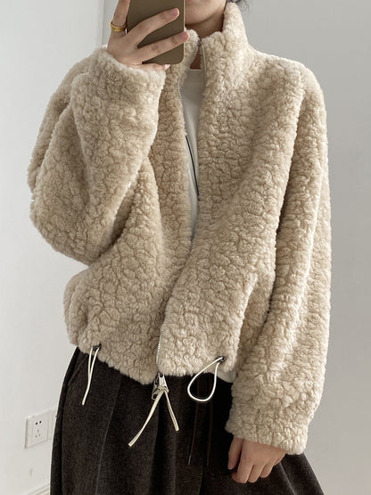 【YH8567】實拍冬天保暖厚款立领羊羔毛外套251113