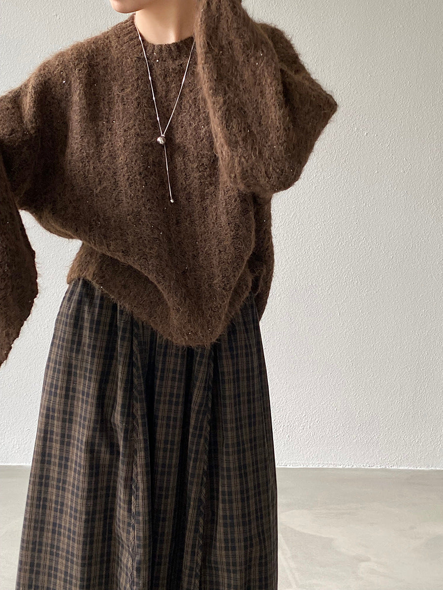 【cimz0672】實拍細緻閃亮針織毛衣+圍巾251128