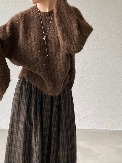 【cimz0672】實拍細緻閃亮針織毛衣+圍巾251128