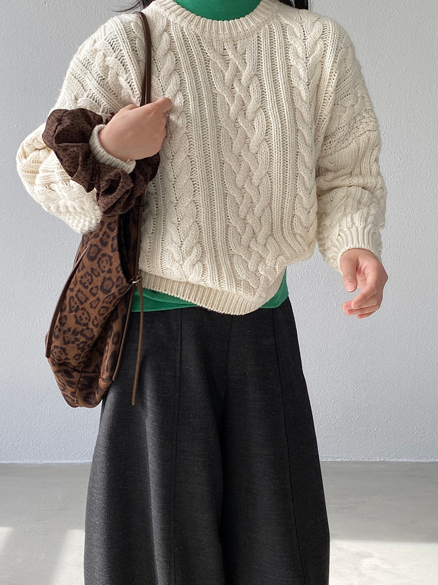 【cimz1398】實拍復古加厚保暖棒針麻花針織毛衣（棉羊毛17)251120