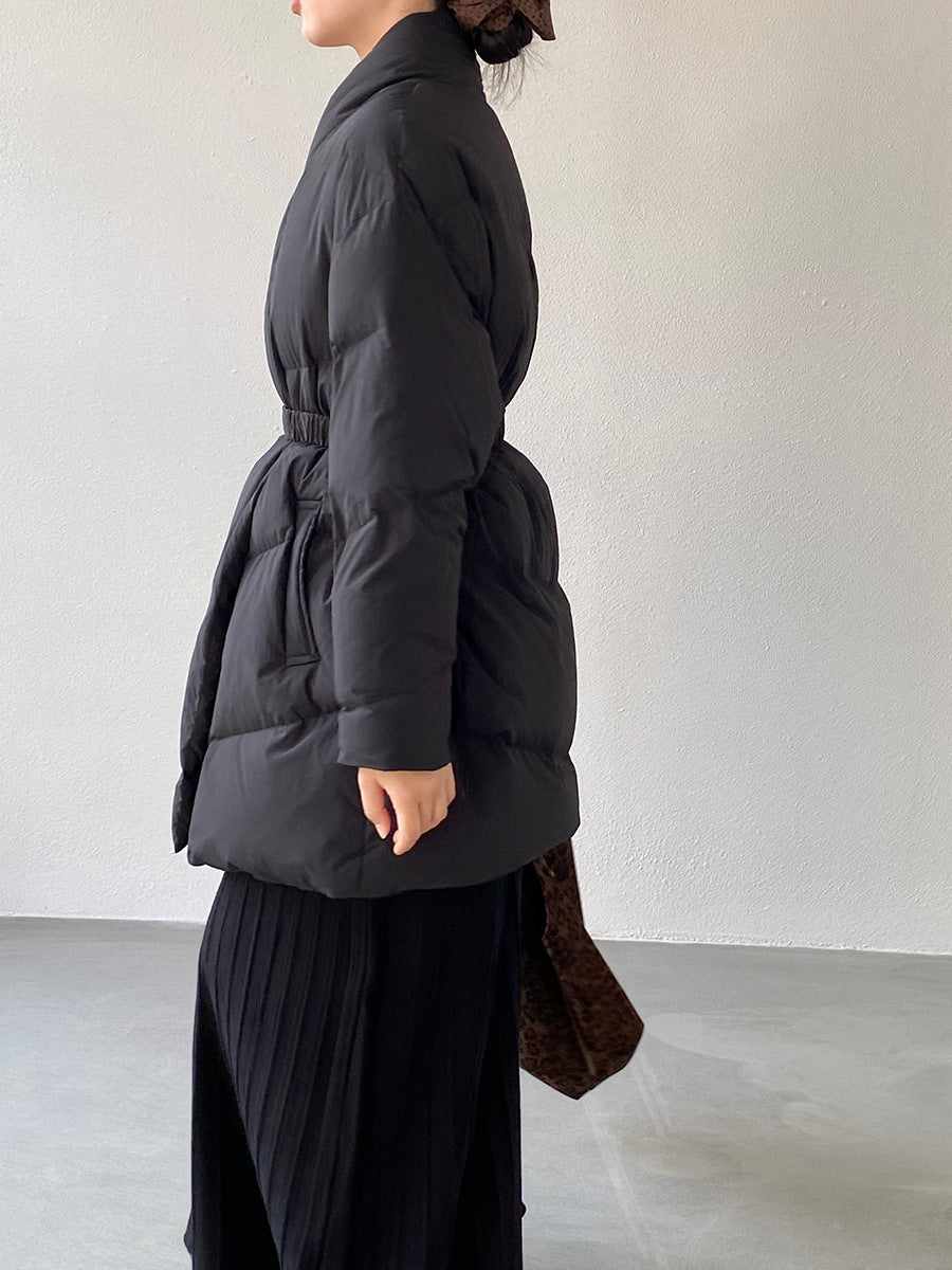 【cimz6386】實拍歐美大氣抗寒鎖温收腰氣質羽絨外套（白鴨絨90%)251120