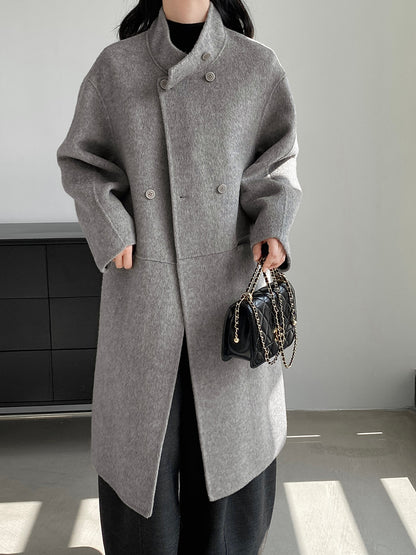 【cimz629065】實拍高級感貴氣重磅氣質羊毛桑蟬絲大衣外套251128