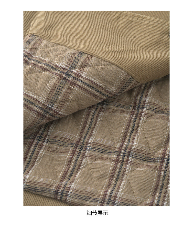 【H5500】實拍 復古燈芯絨加厚夾棉大衣外套251118