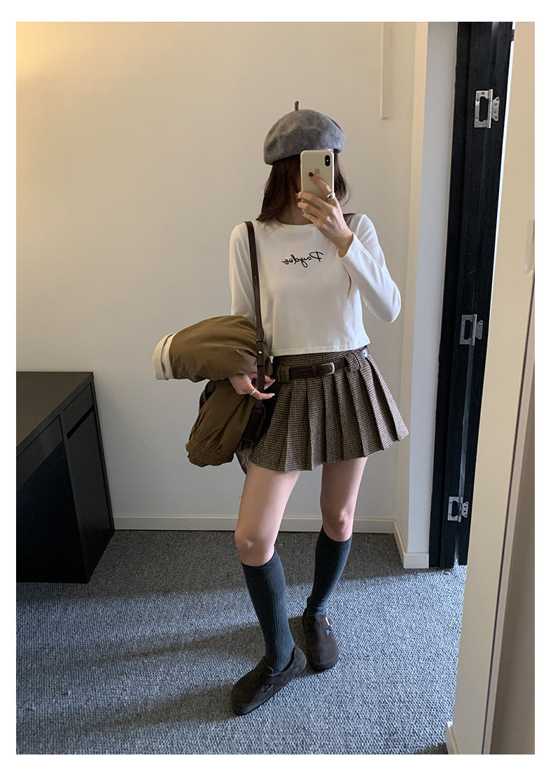 【H5482】實拍磨毛舒適質感刺繡長袖T恤251109