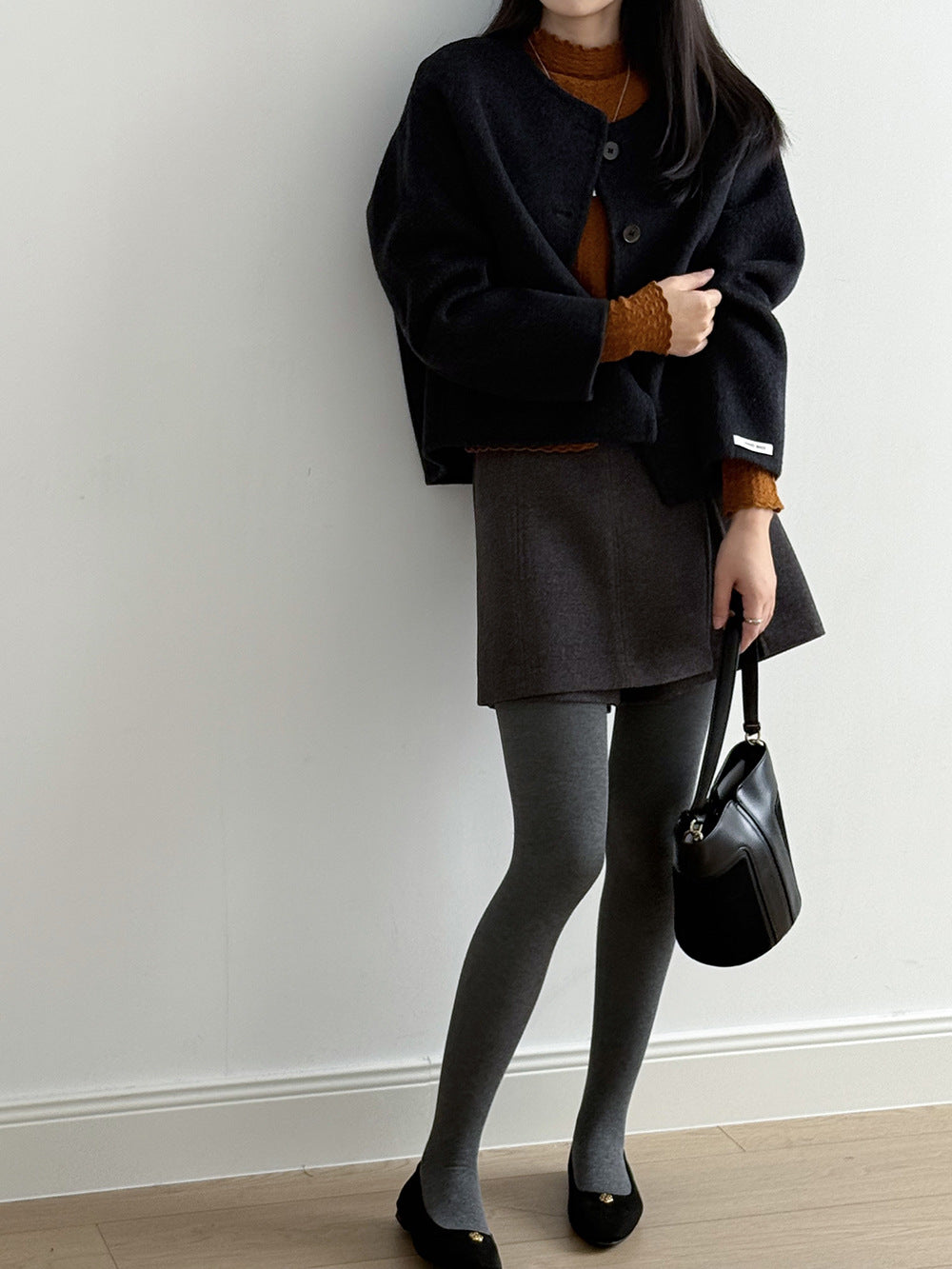 【Y8522】實拍高單氣質簡約綿羊毛呢外套（棉羊毛52%)251106