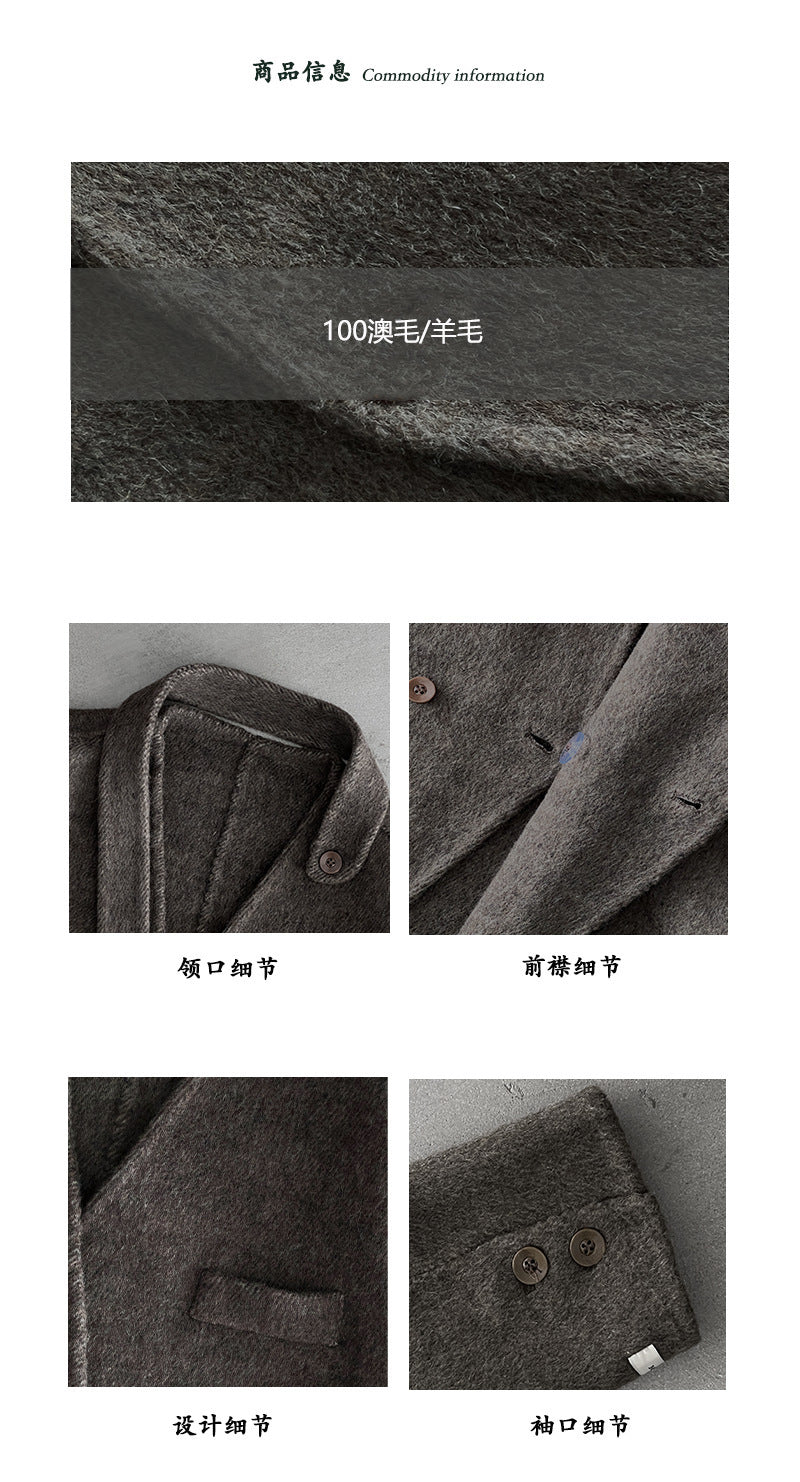 【cimz809】實拍復古雙面羊毛西裝外套+飄帶（羊毛100)251120