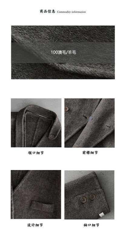 【cimz809】實拍復古雙面羊毛西裝外套+飄帶（羊毛100)251120