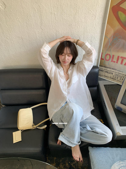 【LR2266】實拍imiss質感推薦！蕾絲苧麻長袖襯衫260305