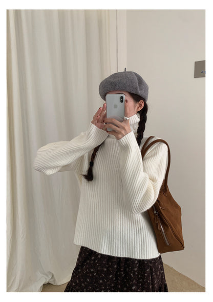 【H5484】實拍秋冬加厚慵懶高領針織毛衣251109