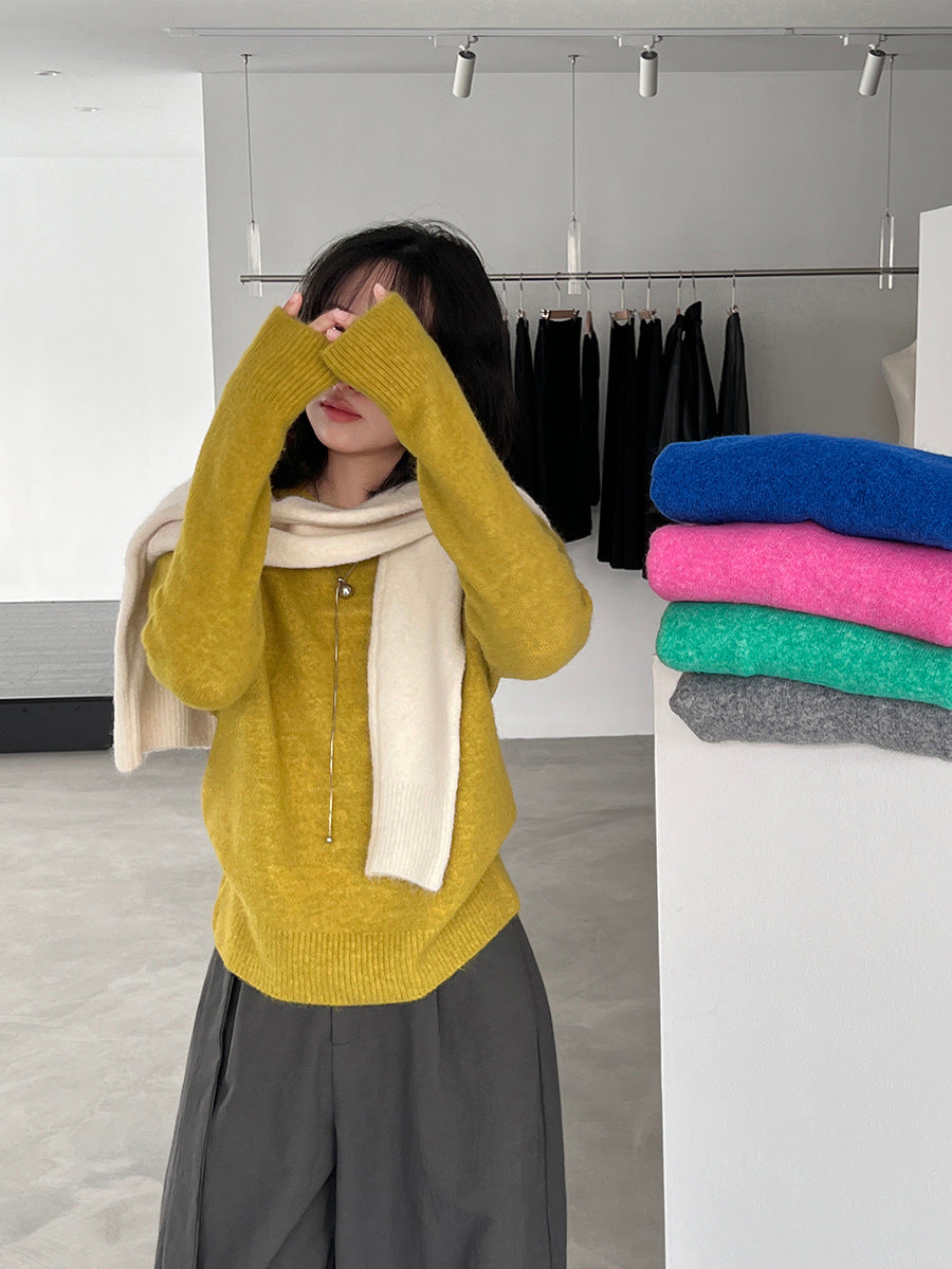 【cim5921】實拍冬季簡約保暖舒適針織毛衣（含羊毛5％）251114