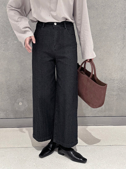 【cim6121】實拍超顯瘦顯腿直彈性九分黑色牛仔褲251030