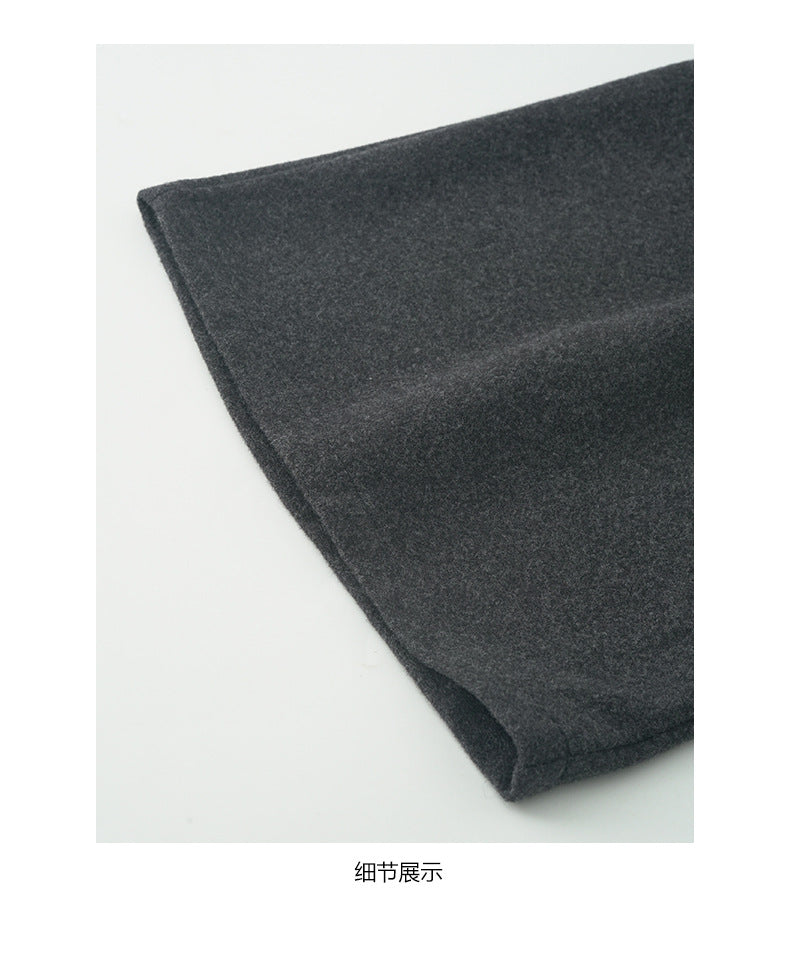 【H5491】實拍秋冬毛呢鬆緊腰加厚闊腿休閒褲251109