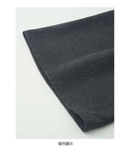 【H5491】實拍秋冬毛呢鬆緊腰加厚闊腿休閒褲251109