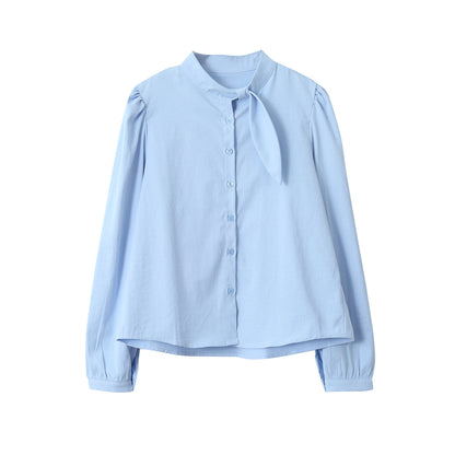 【LD3278】實拍小圓領長袖襯衫+條紋針織背心（分開下單）251103