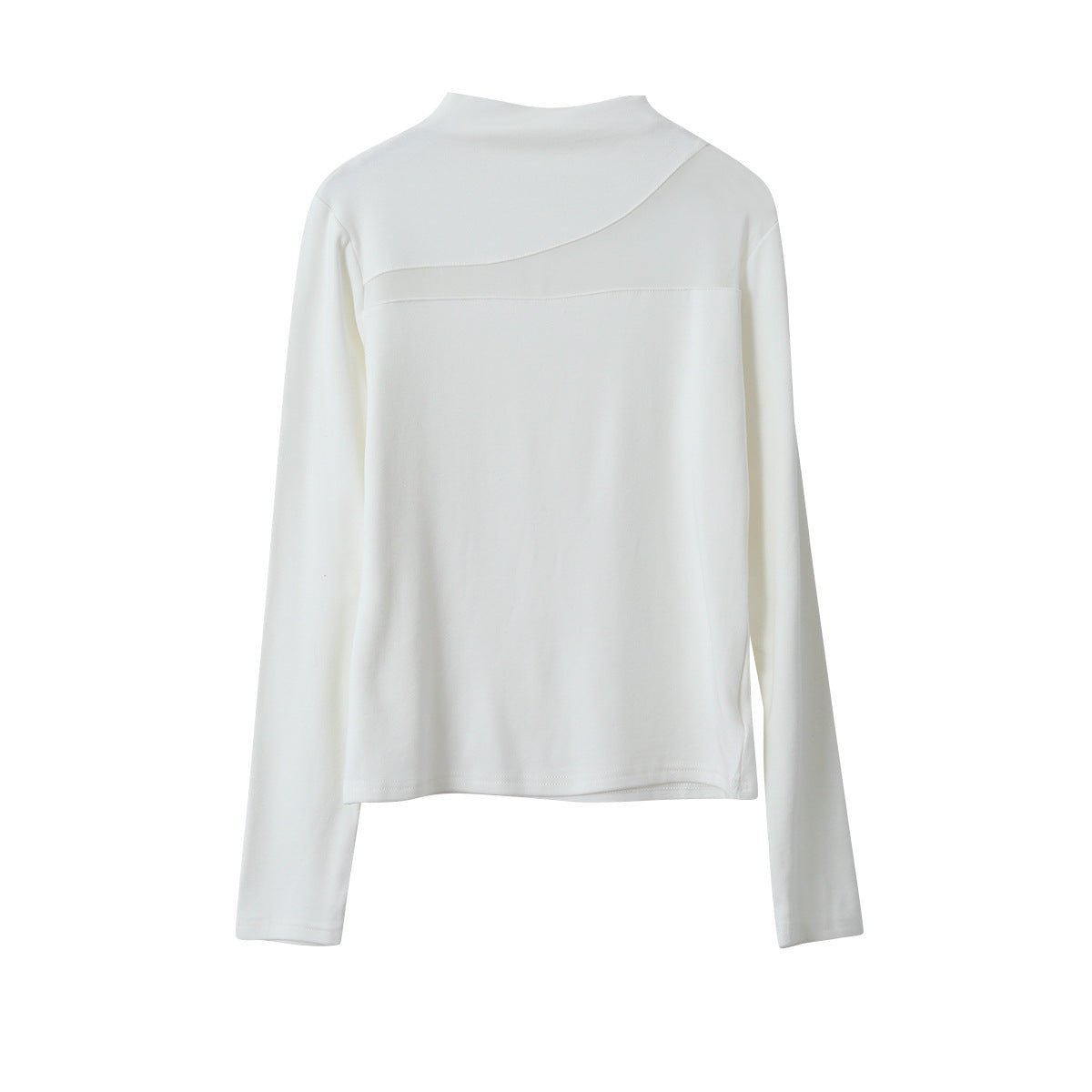 【LD11024】實拍氣質網紗拼接加絨半高領長袖T恤251124