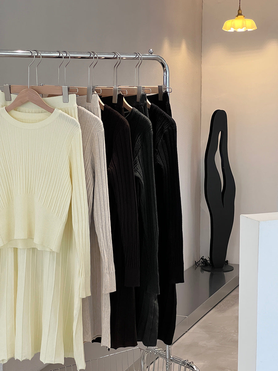 【cimz100789】實拍法式高級感收腰顯瘦針織衫＋針織長裙(分開下單）251120