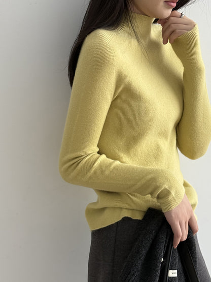 【Y315】實拍高級感半高領針織衫（棉羊毛4%)251106