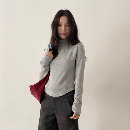 【LD11041】實拍羊绒簡約高領長袖T恤251202