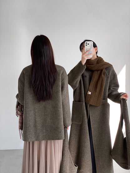 【cim2517】實拍蘇黎世冬日立領雙面呢毛呢外套大衣(100羊毛)251030